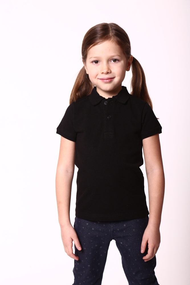 Чорна футболка поло дитяча STANDART