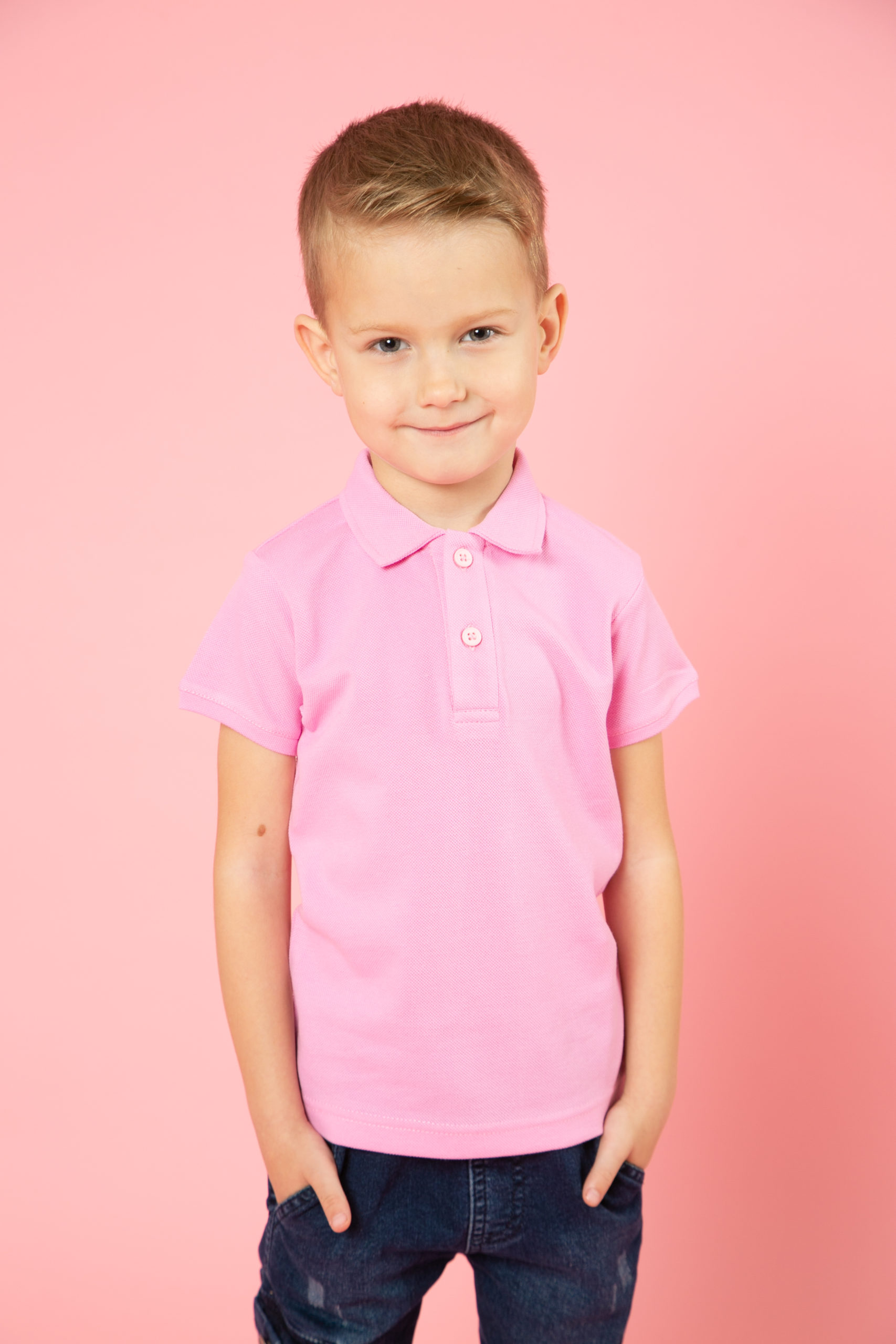 Рожева футболка поло дитяча STANDART