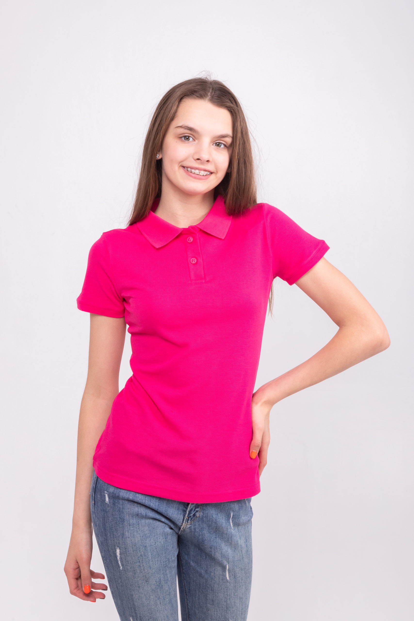 Малинова футболка поло жіноча STANDART