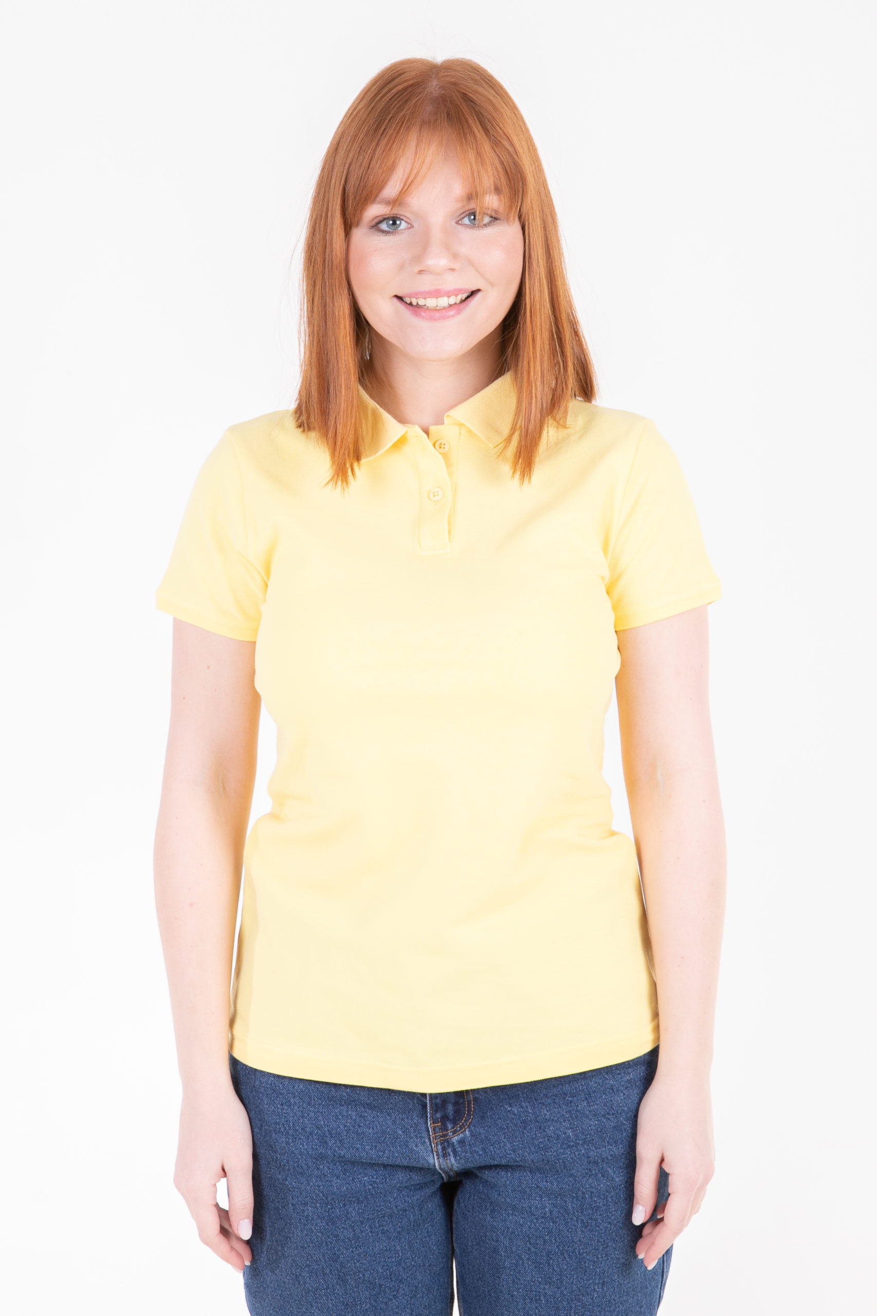Світло-жовта футболка поло жіноча STANDART