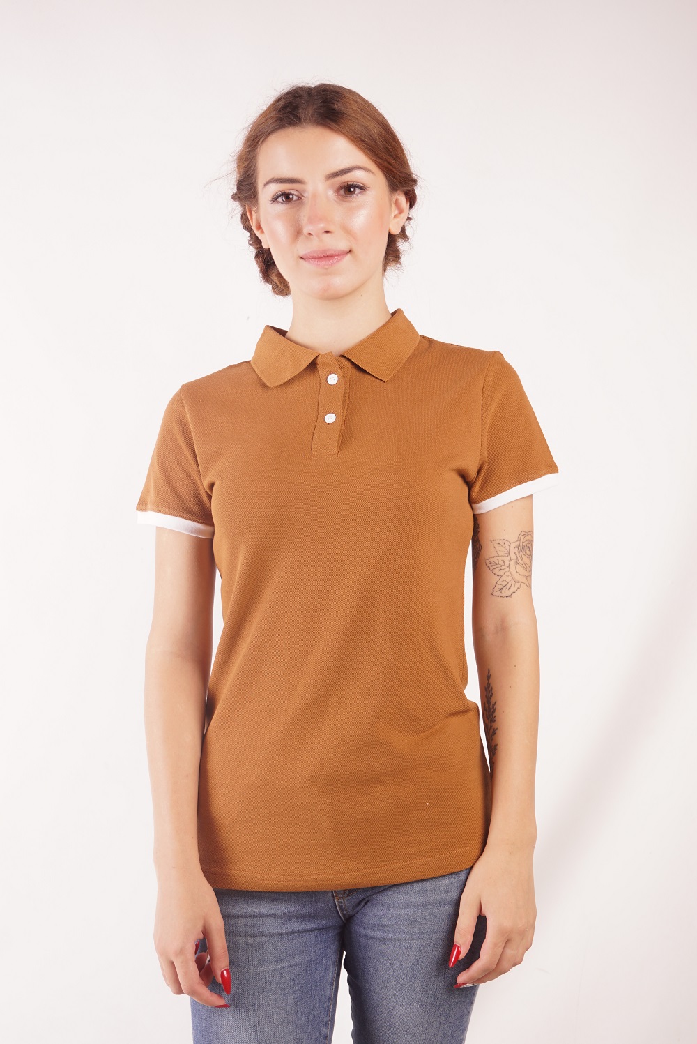 Гірчична футболка поло жіноча STANDART