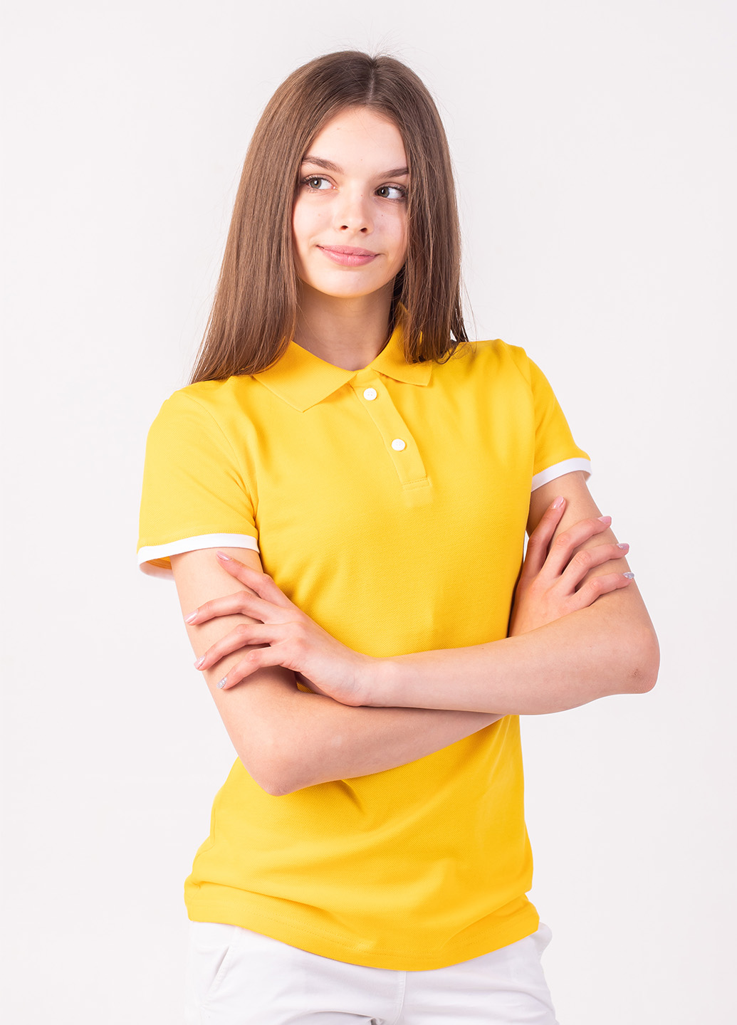 Жовта футболка поло жіноча STANDART