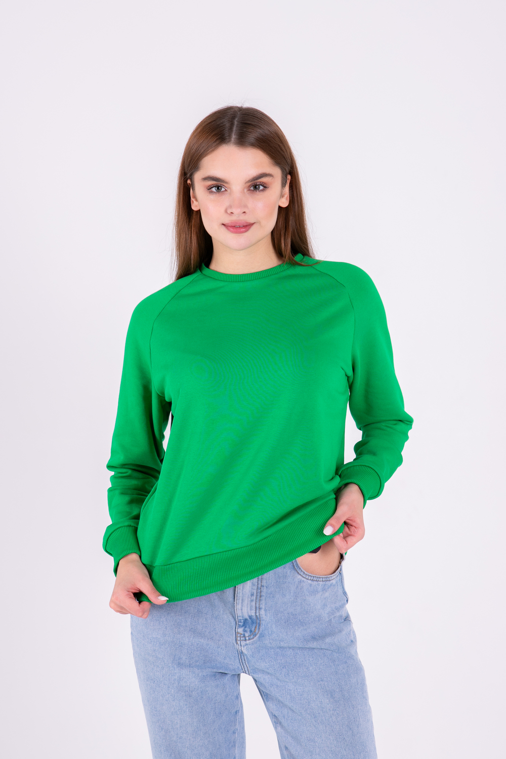 Зелений світшот реглан жіночий