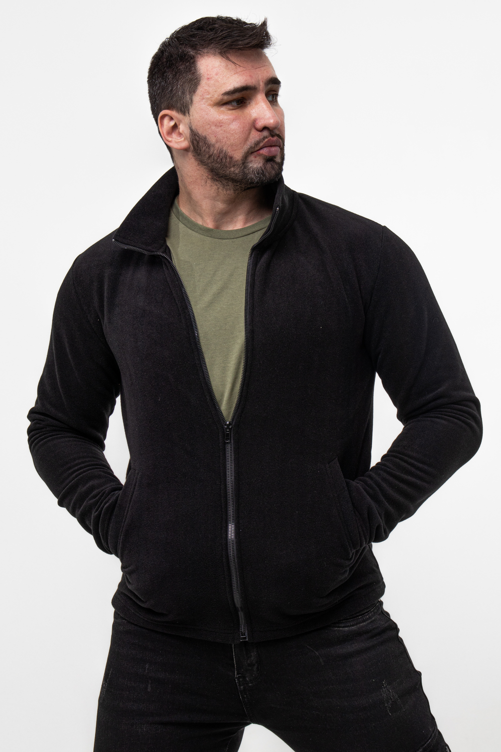 Чорна флісова кофта унісекс