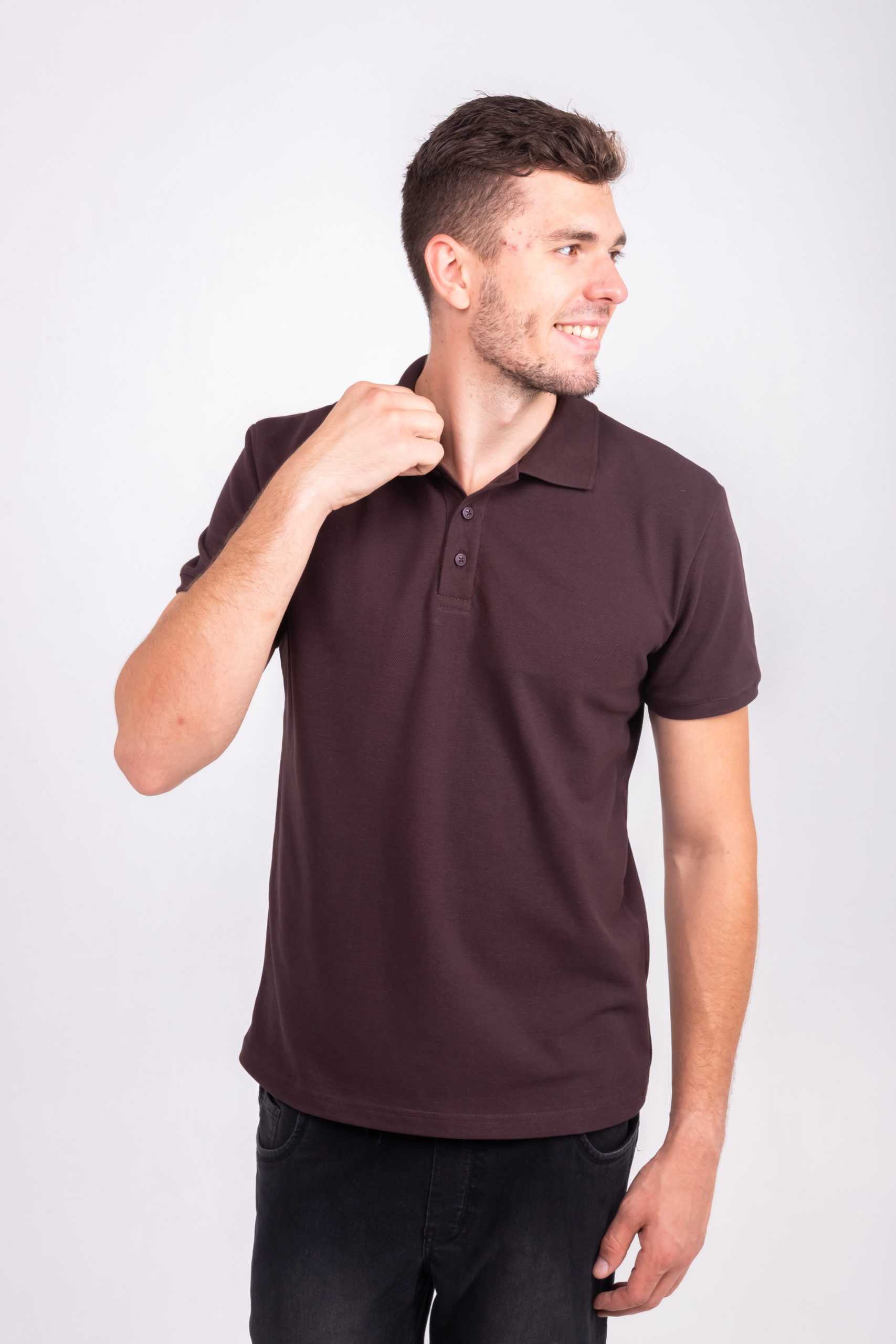 Коричнева футболка поло чоловіча STANDART