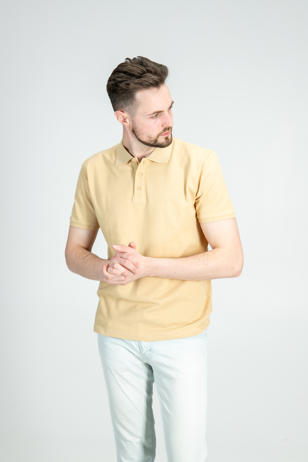 Бежева футболка поло чоловіча STANDART