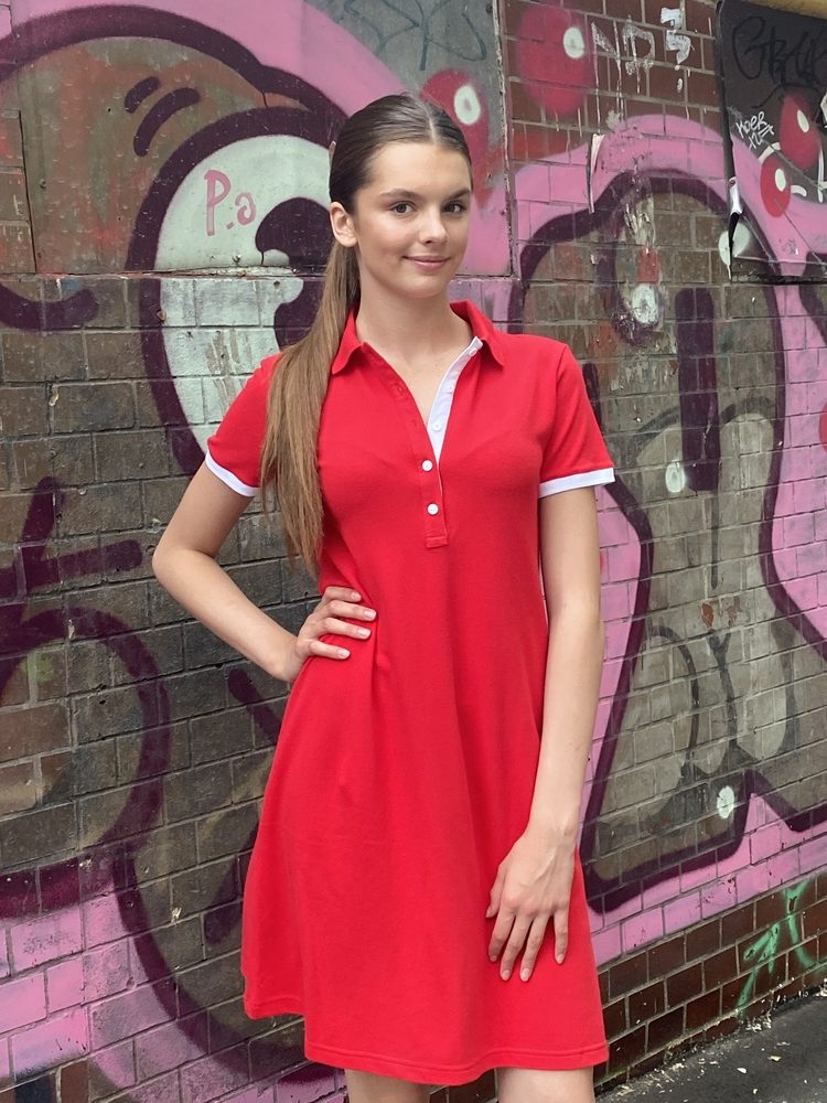 Червона сукня поло ТРАПЕЦІ