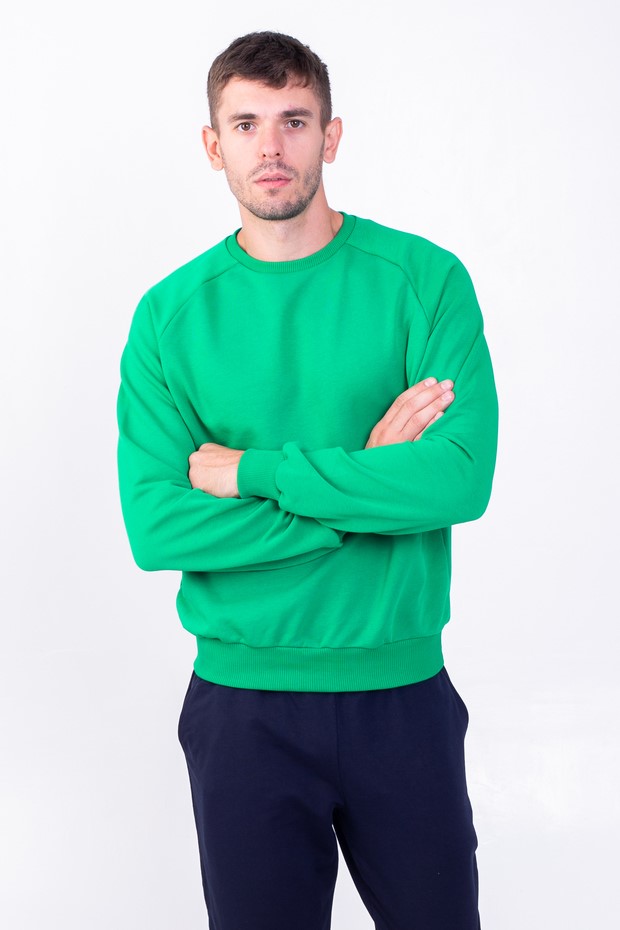 Зелений світшот реглан чоловічий