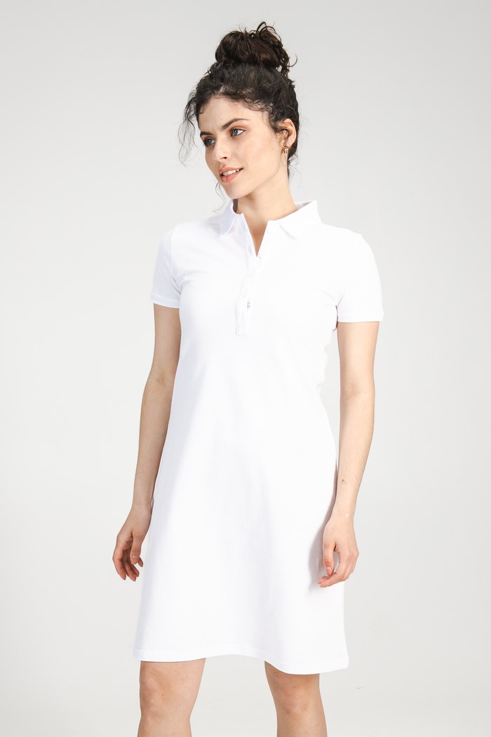 Біла сукня поло ТРАПЕЦІЯ