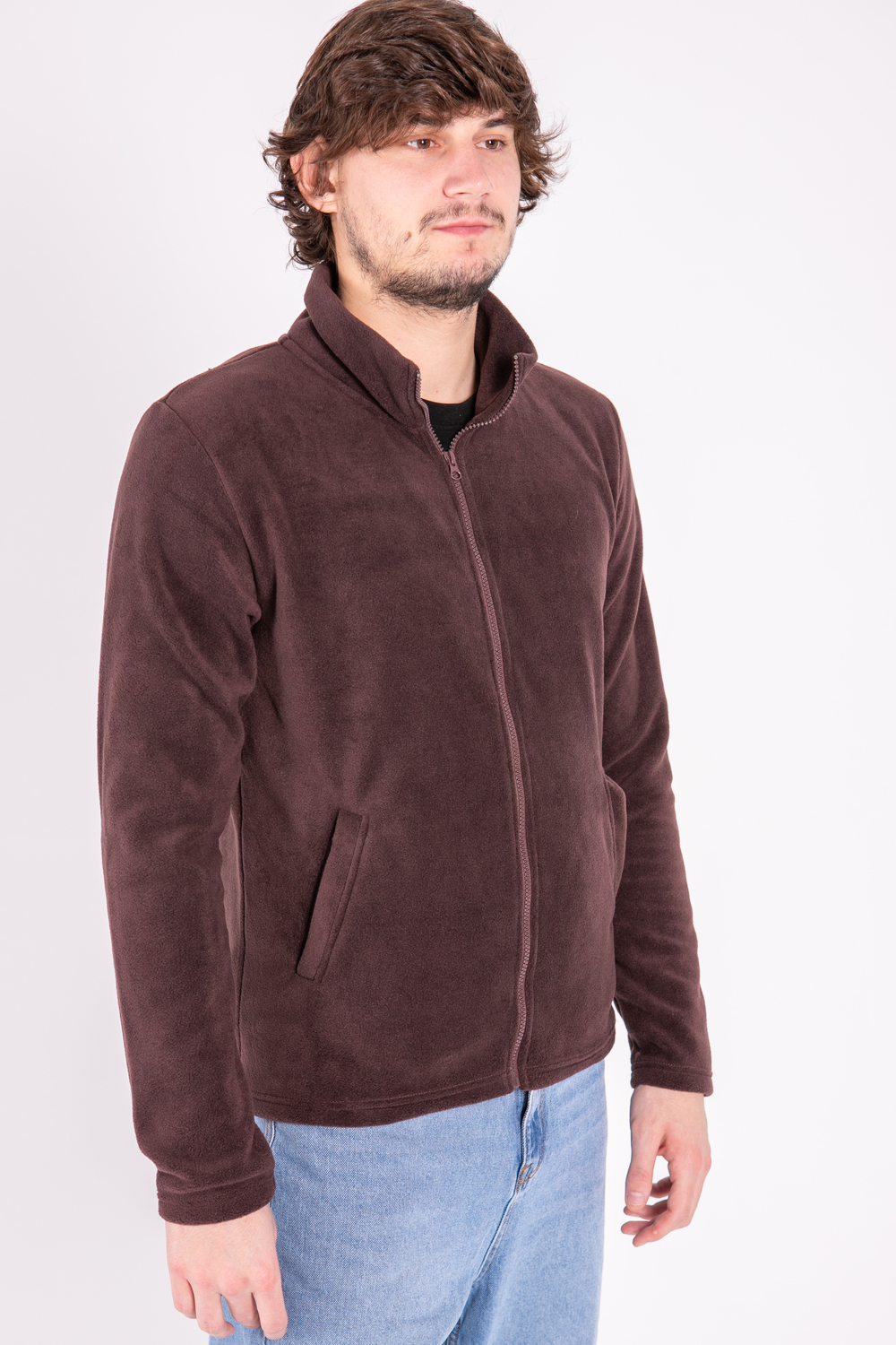 Коричнева флісова кофта унісекс