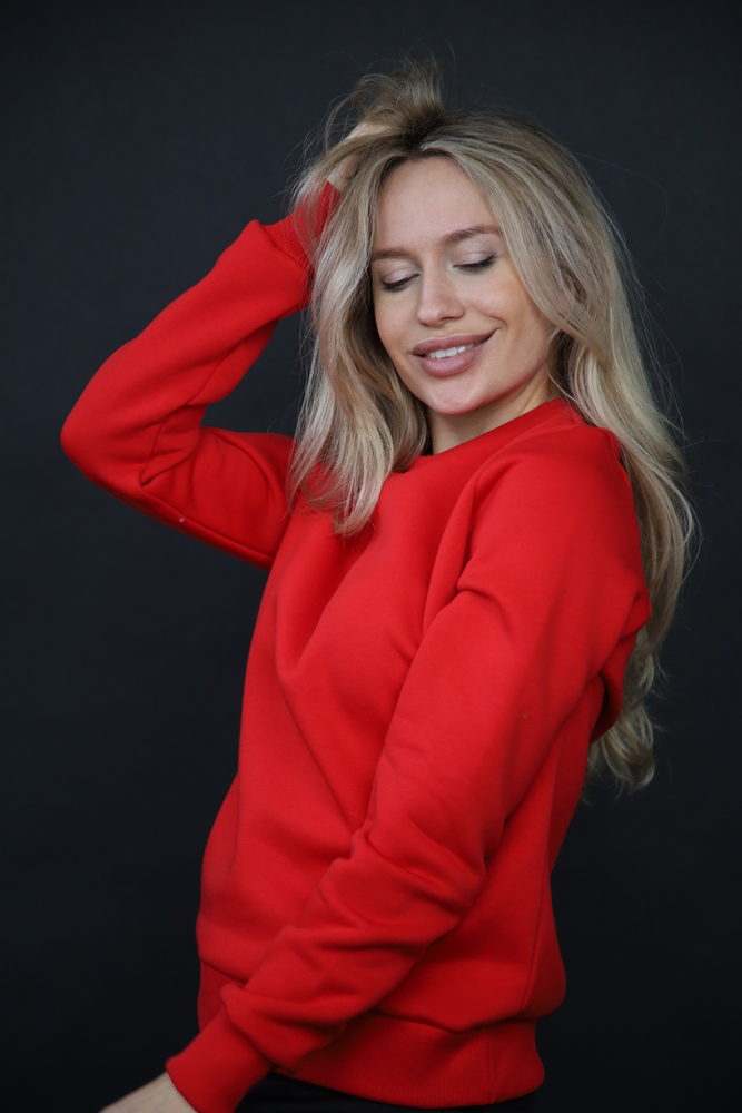 Червоний світшот жіночий