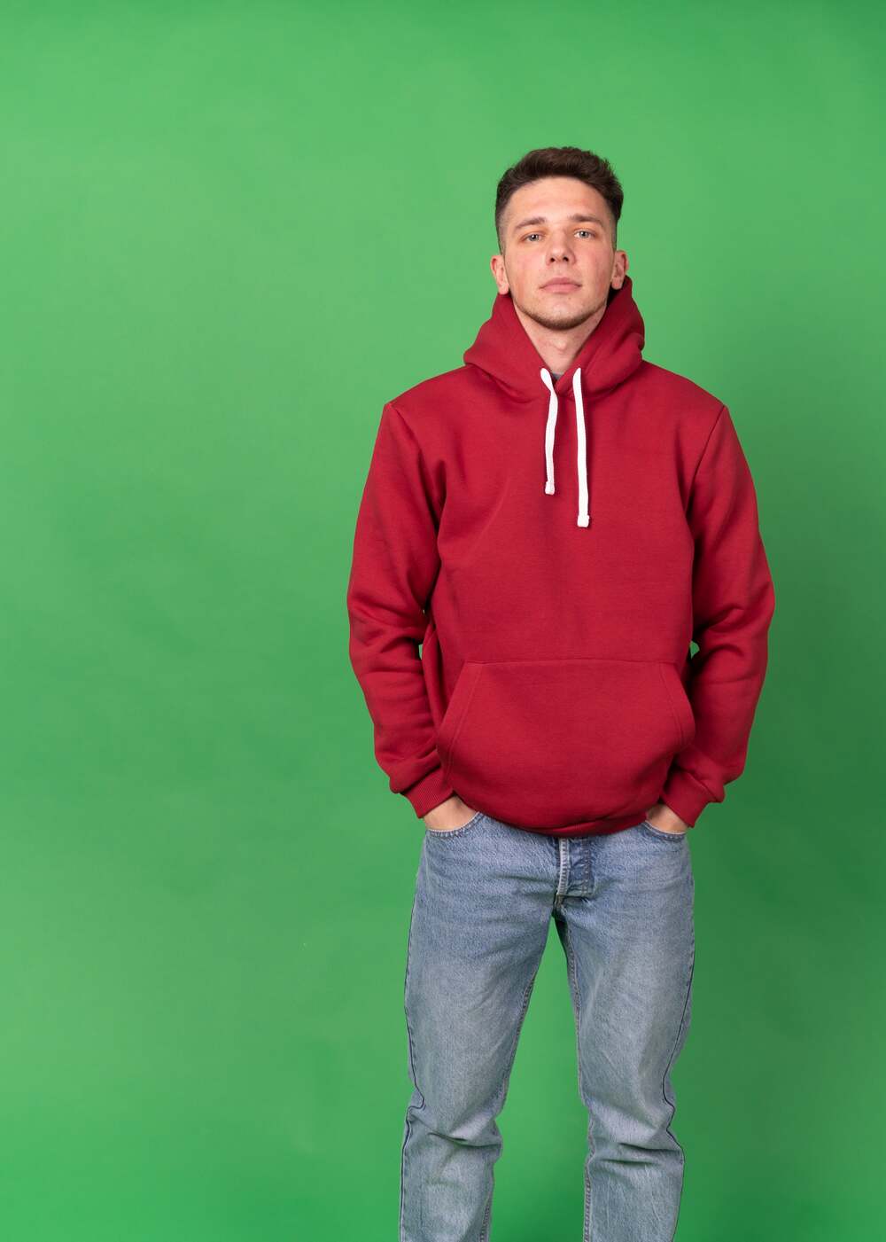 Бордовий худі чоловічий
