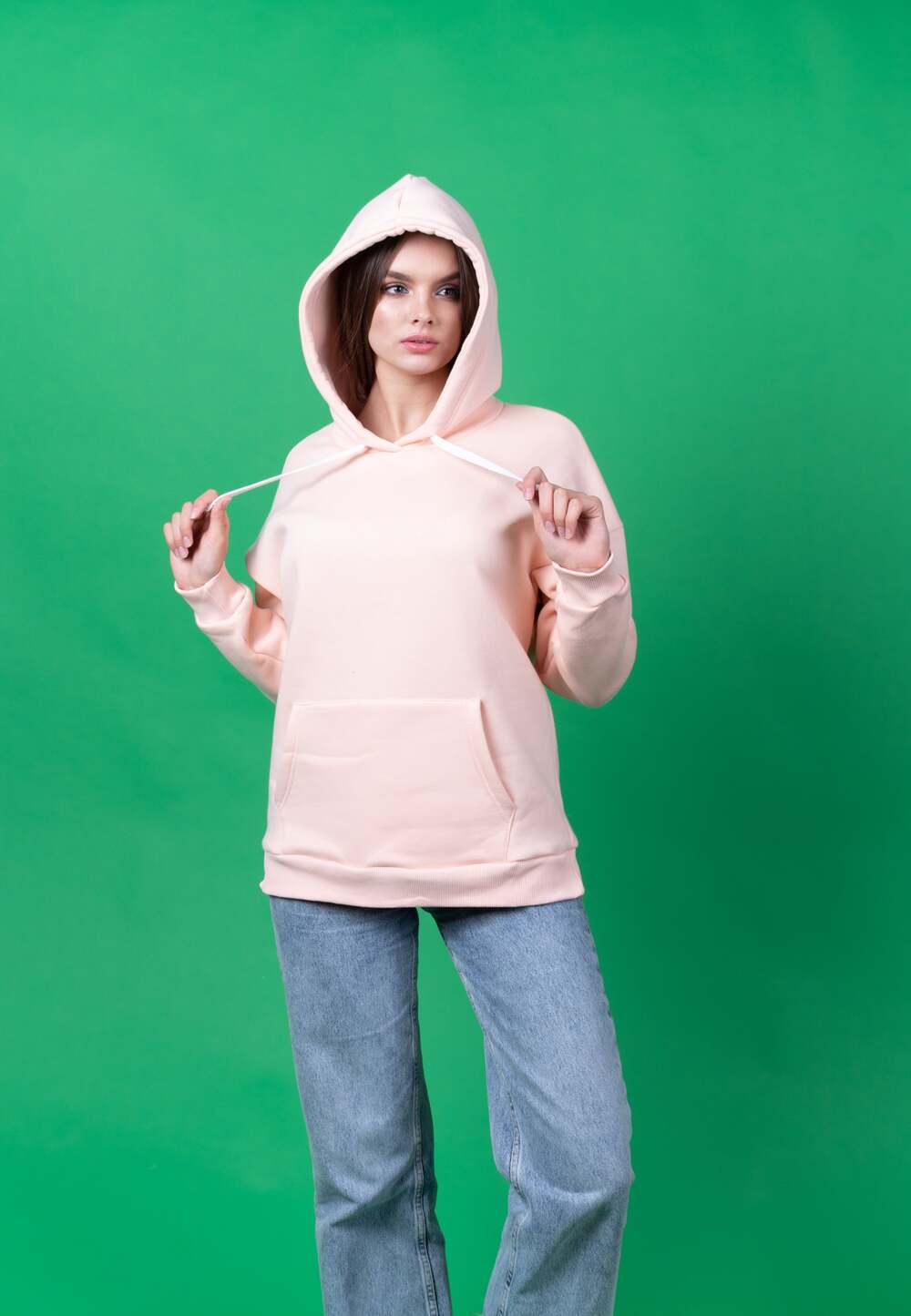 Пудровий худі жіночий