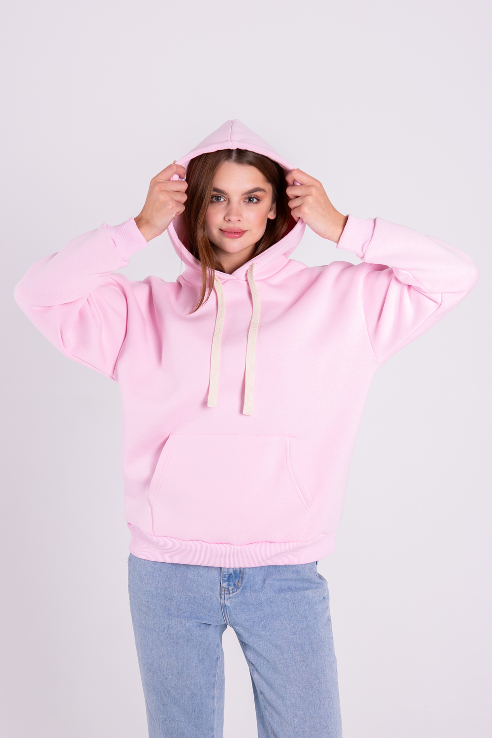 Рожевий худі жіночий