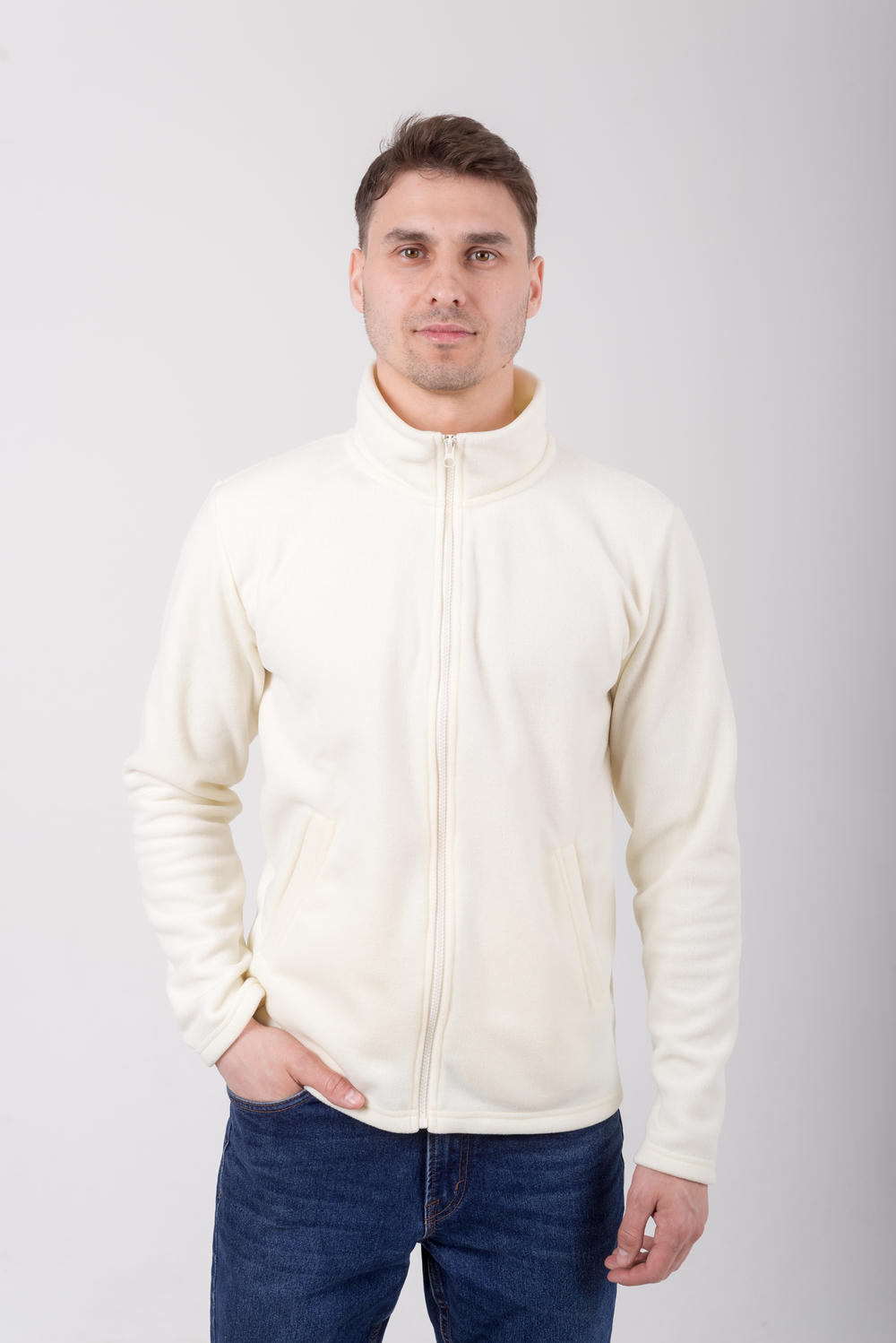 Молочна флісова кофта жіноча