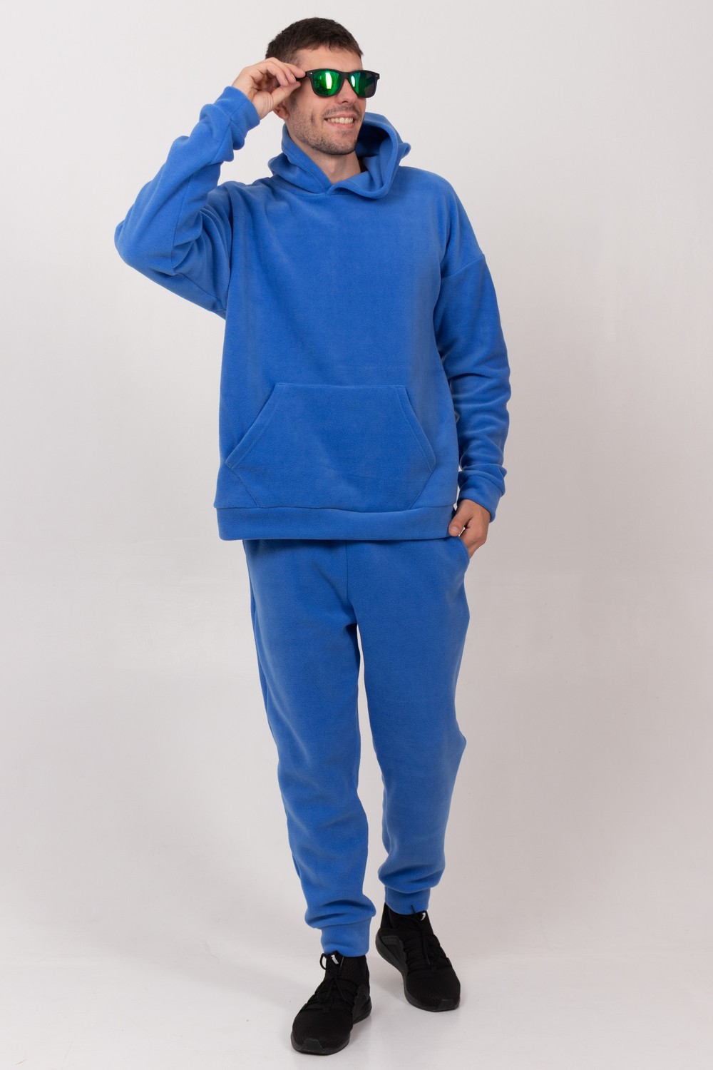Синій (джинс) флісовий спортивний костюм чоловічий
