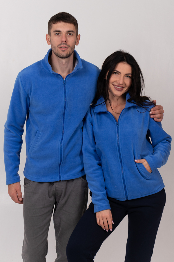 Синій (джинс) флісова кофта унісекс