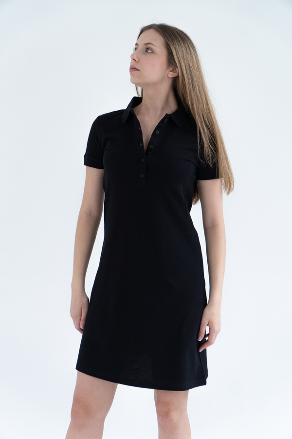 Чорна сукня поло ТРАПЕЦІЯ