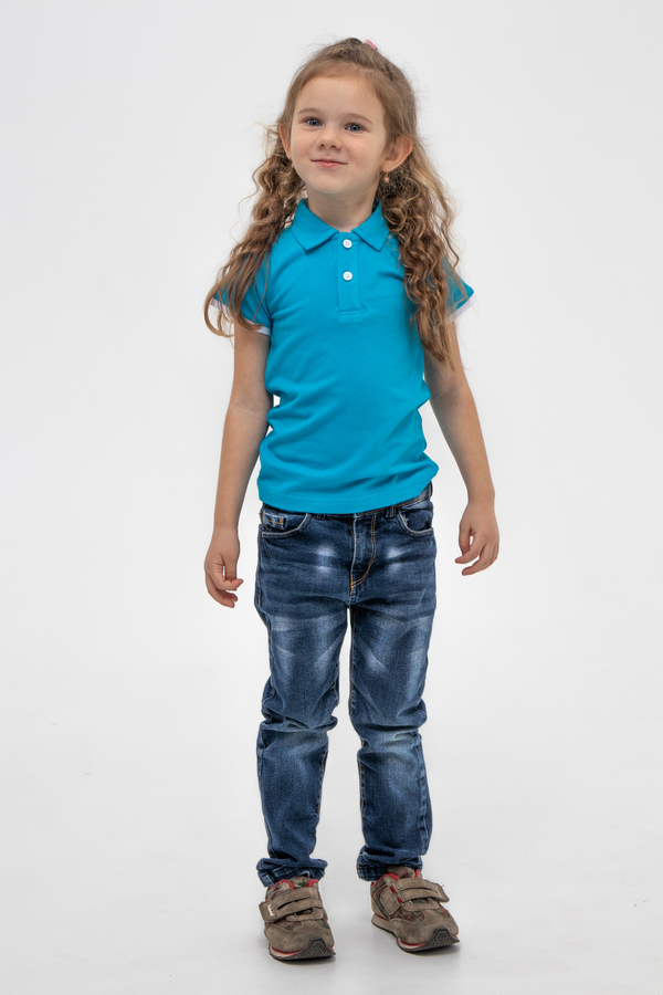Бірюзова футболка поло дитяча STANDART