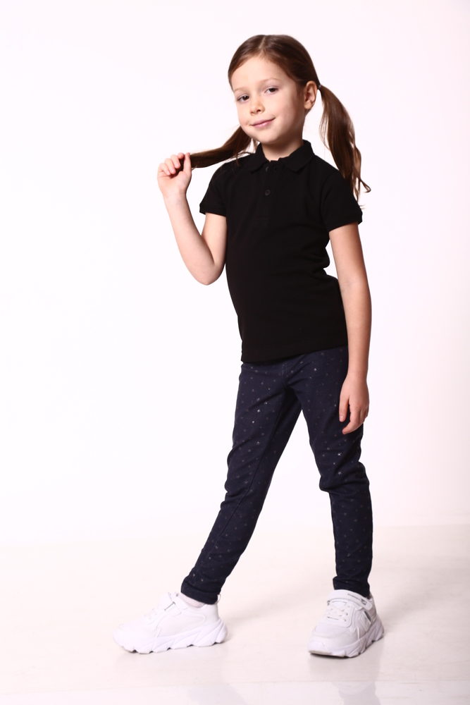 Чорна футболка поло дитяча STANDART