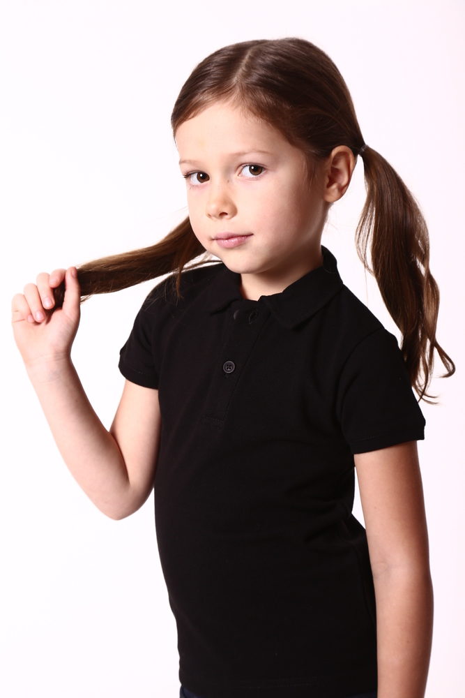 Чорна футболка поло дитяча STANDART