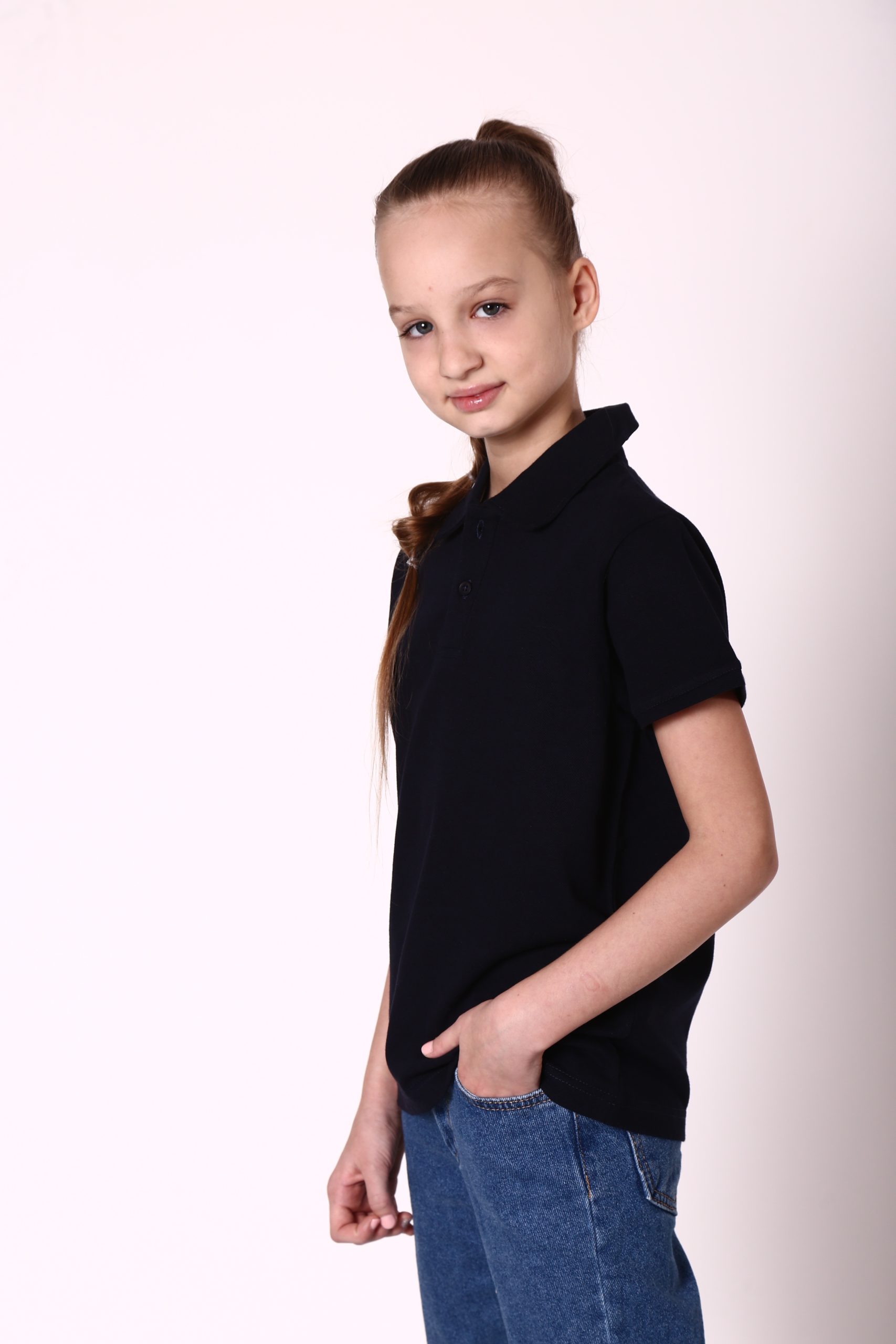 Темно-синя футболка поло дитяча STANDART