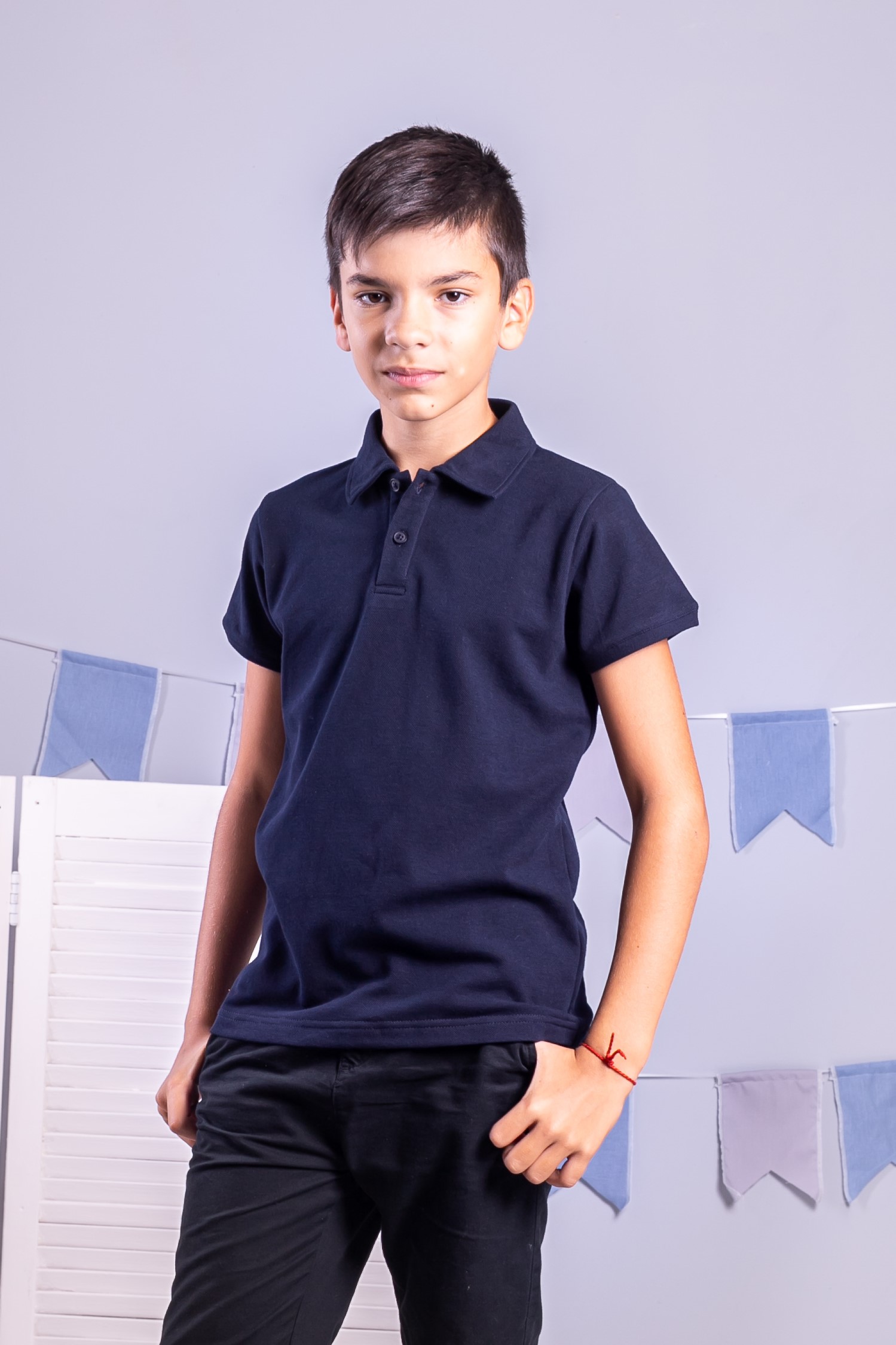 Темно-синя футболка поло дитяча STANDART