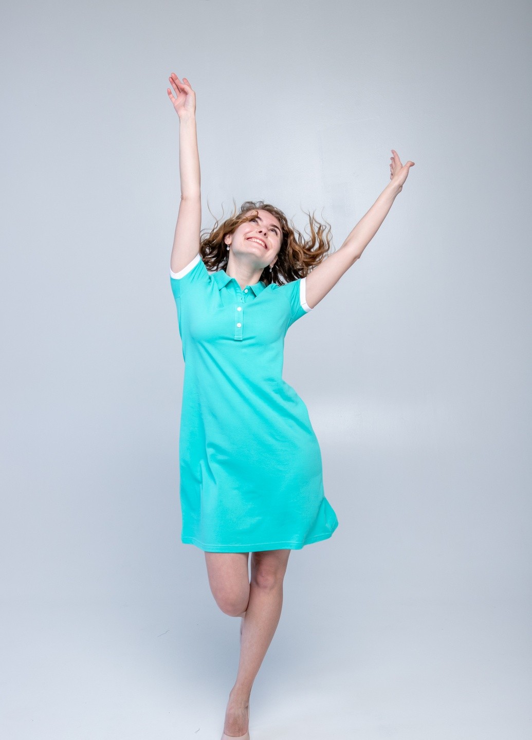 М'ятна сукня поло ТРАПЕЦІЯ