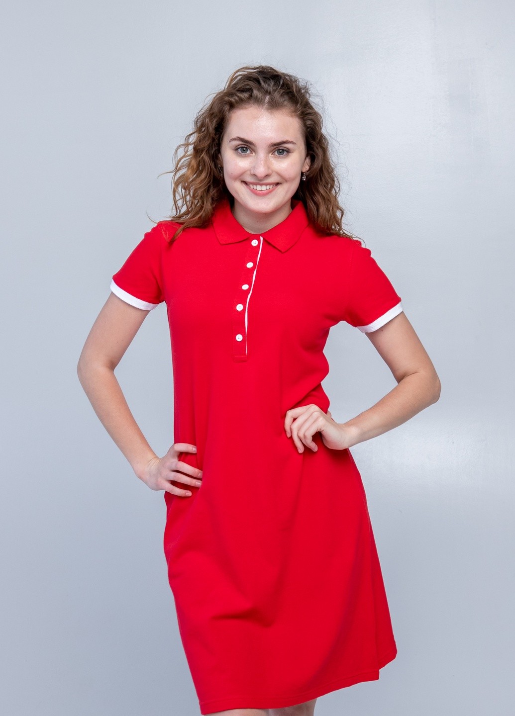 Червона сукня поло ТРАПЕЦІ