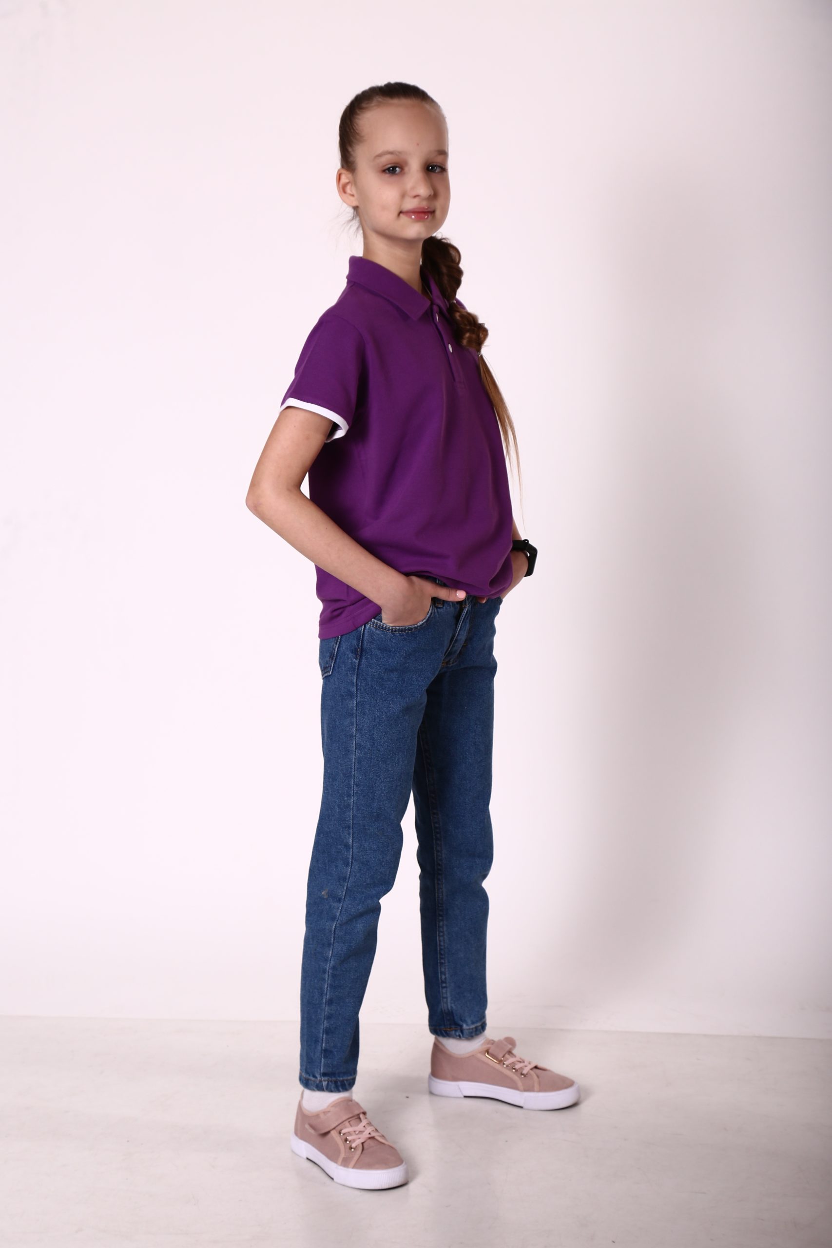 Фіолетова футболка поло дитяча STANDART