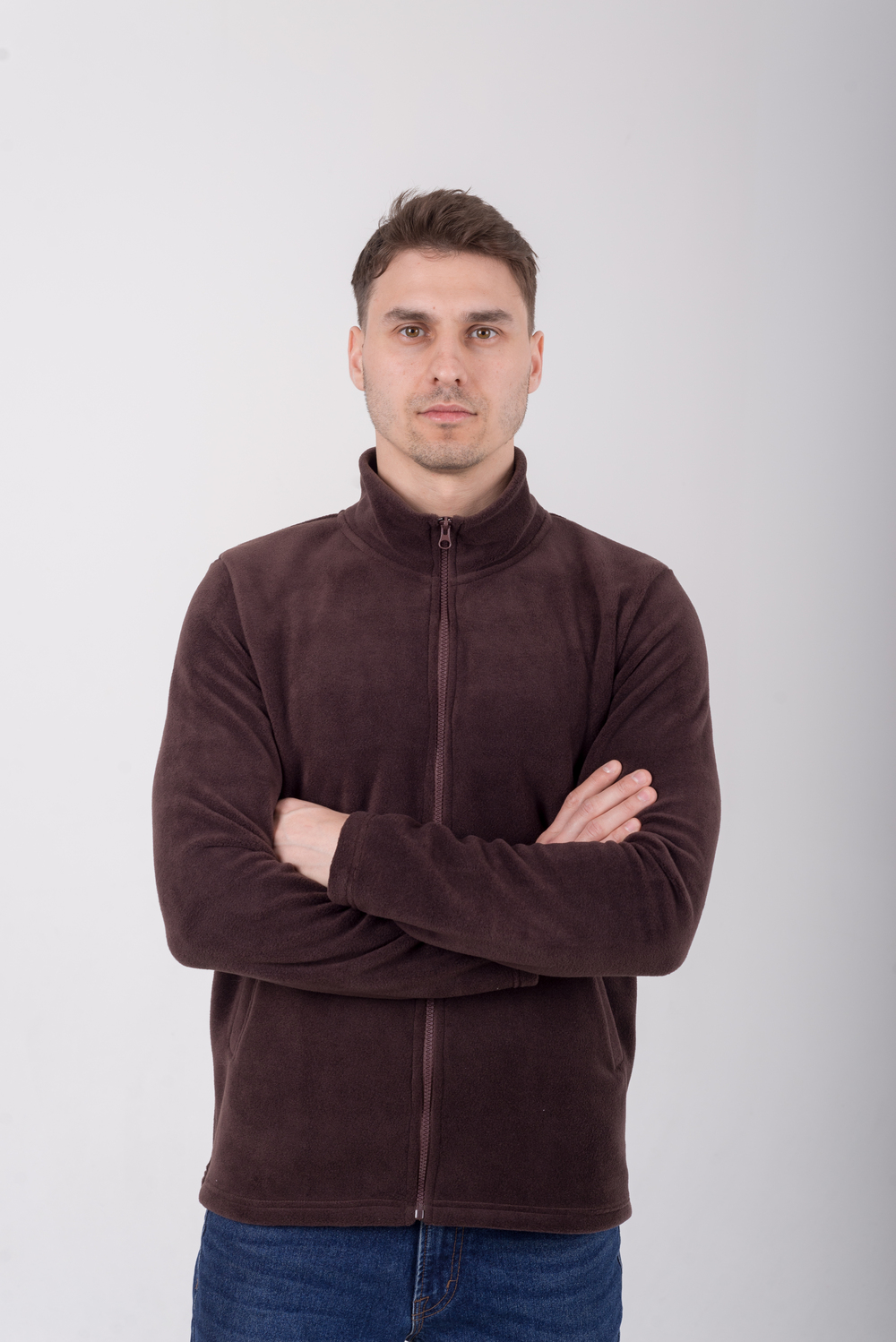 Коричнева флісова кофта унісекс