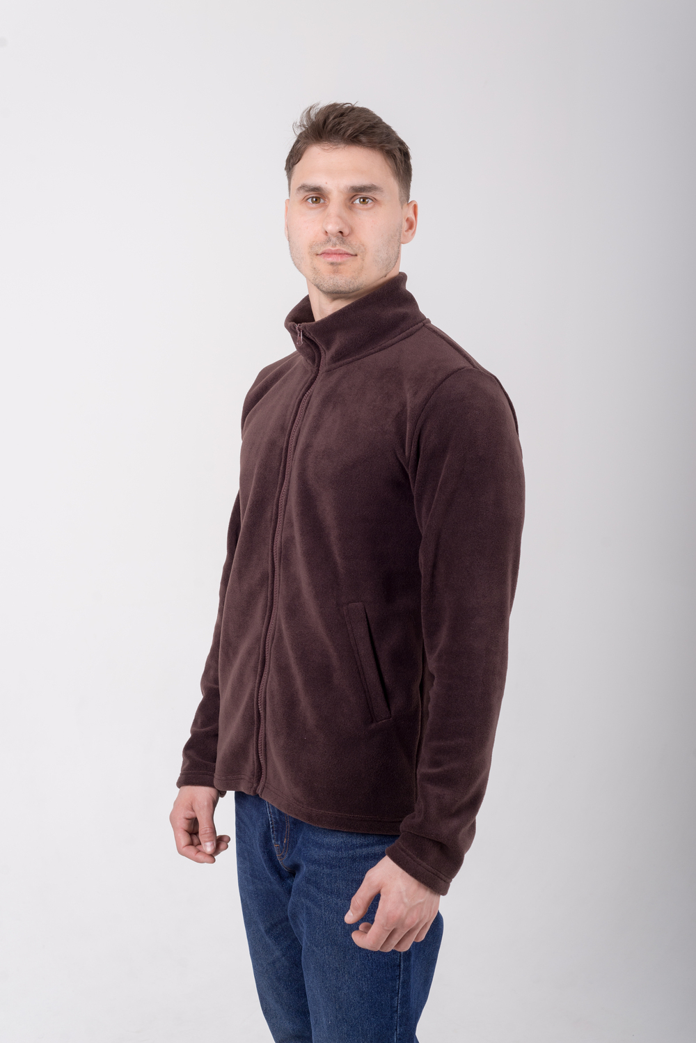 Коричнева флісова кофта унісекс