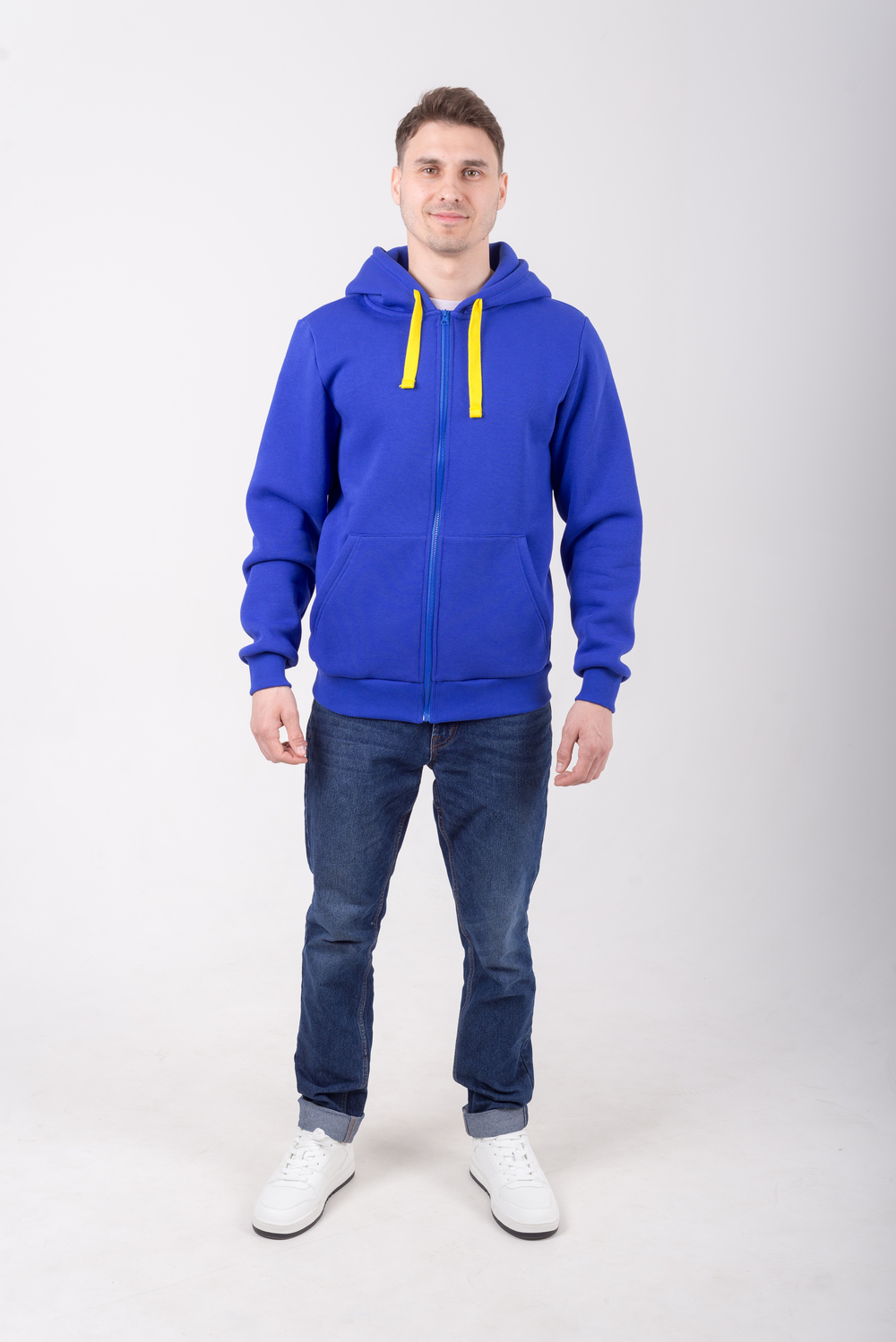 Волошковий худі на блискавці чоловічий