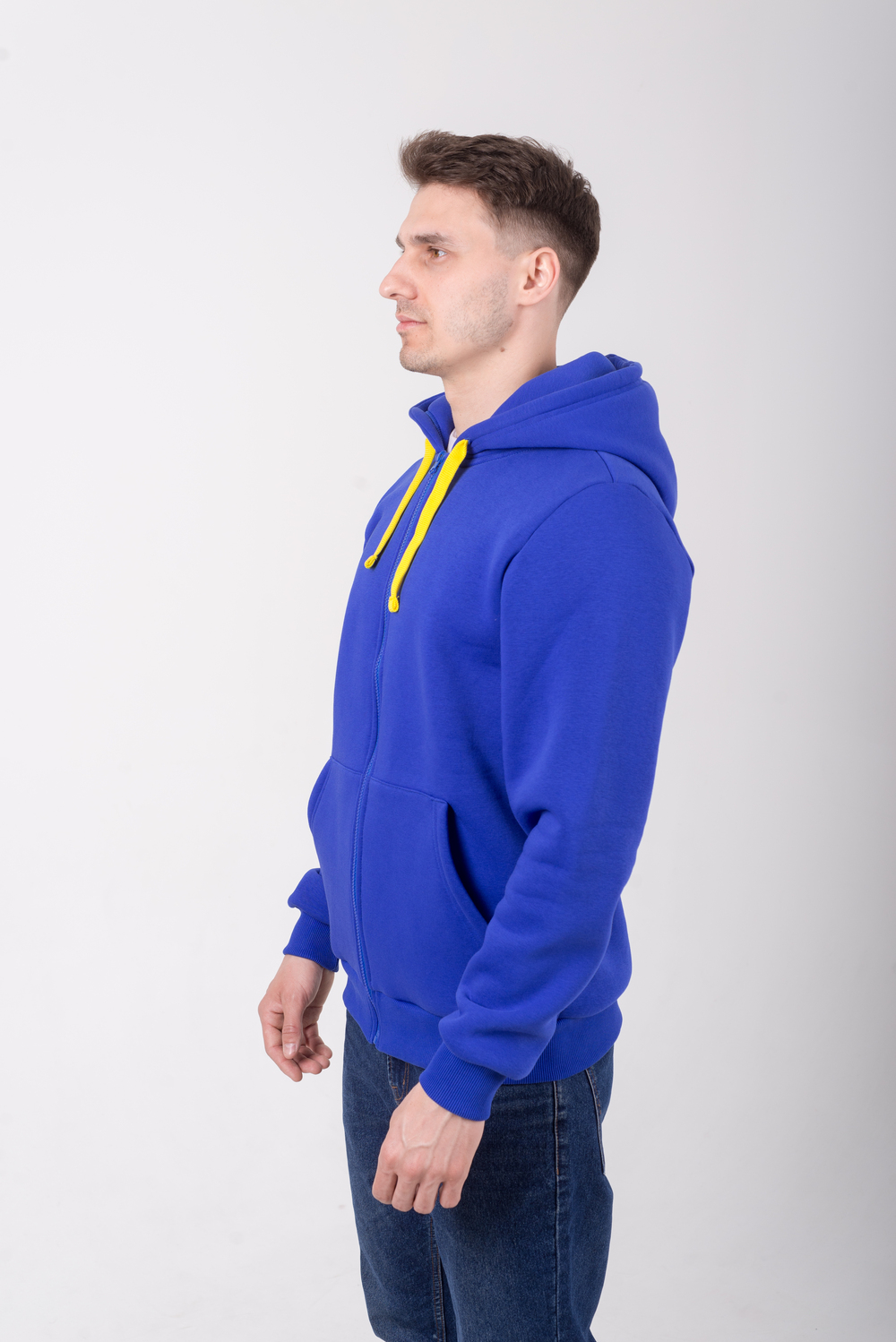 Волошковий худі на блискавці чоловічий