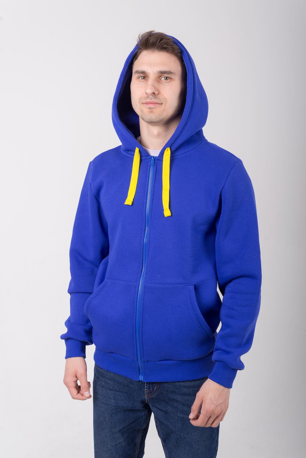 Волошковий худі на блискавці чоловічий