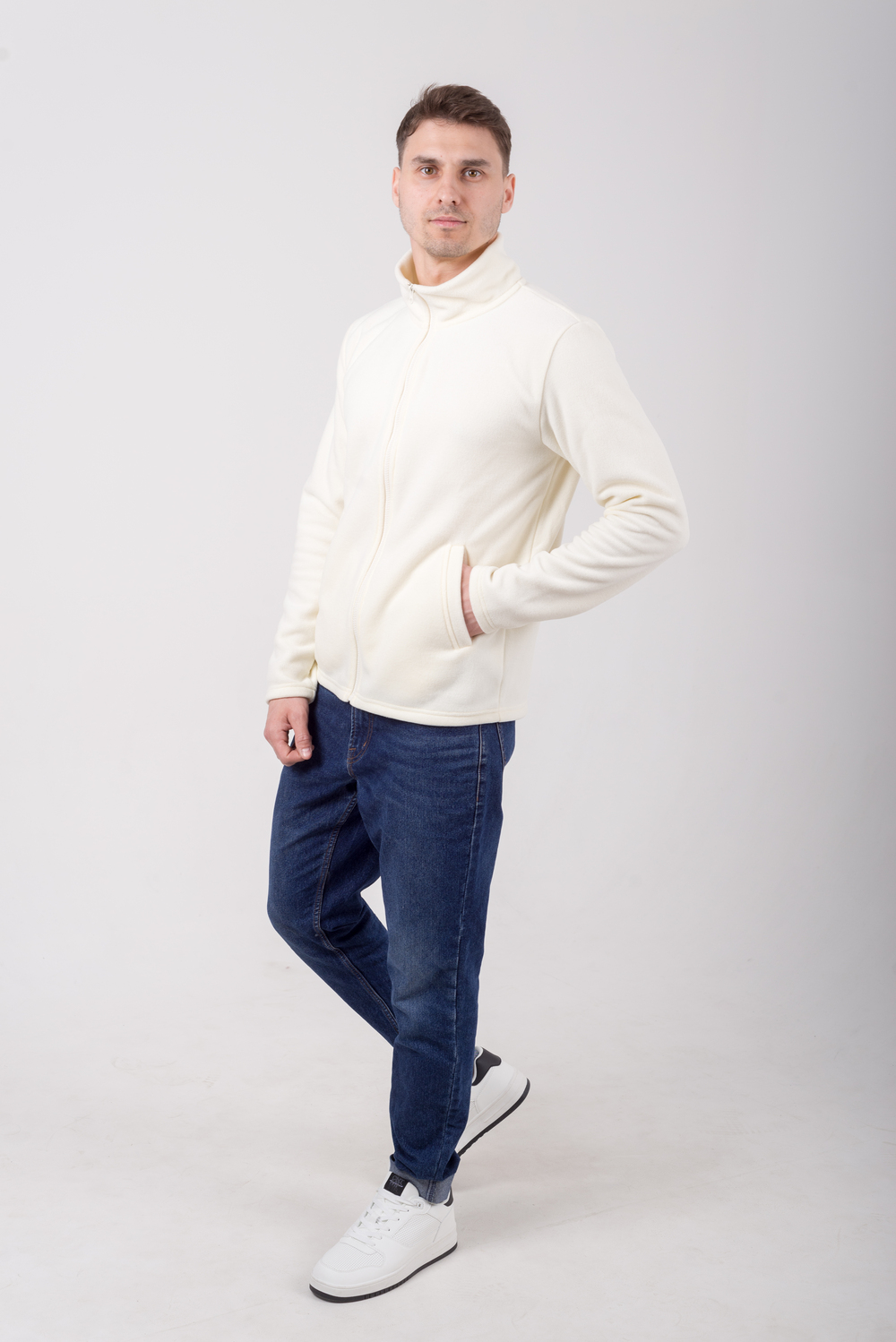 Молочна флісова кофта жіноча