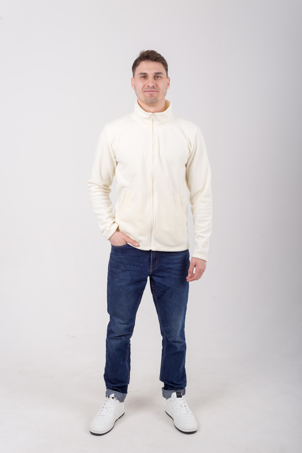 Молочна флісова кофта жіноча