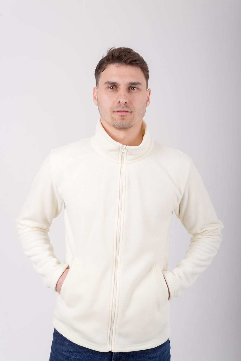 Молочна флісова кофта жіноча