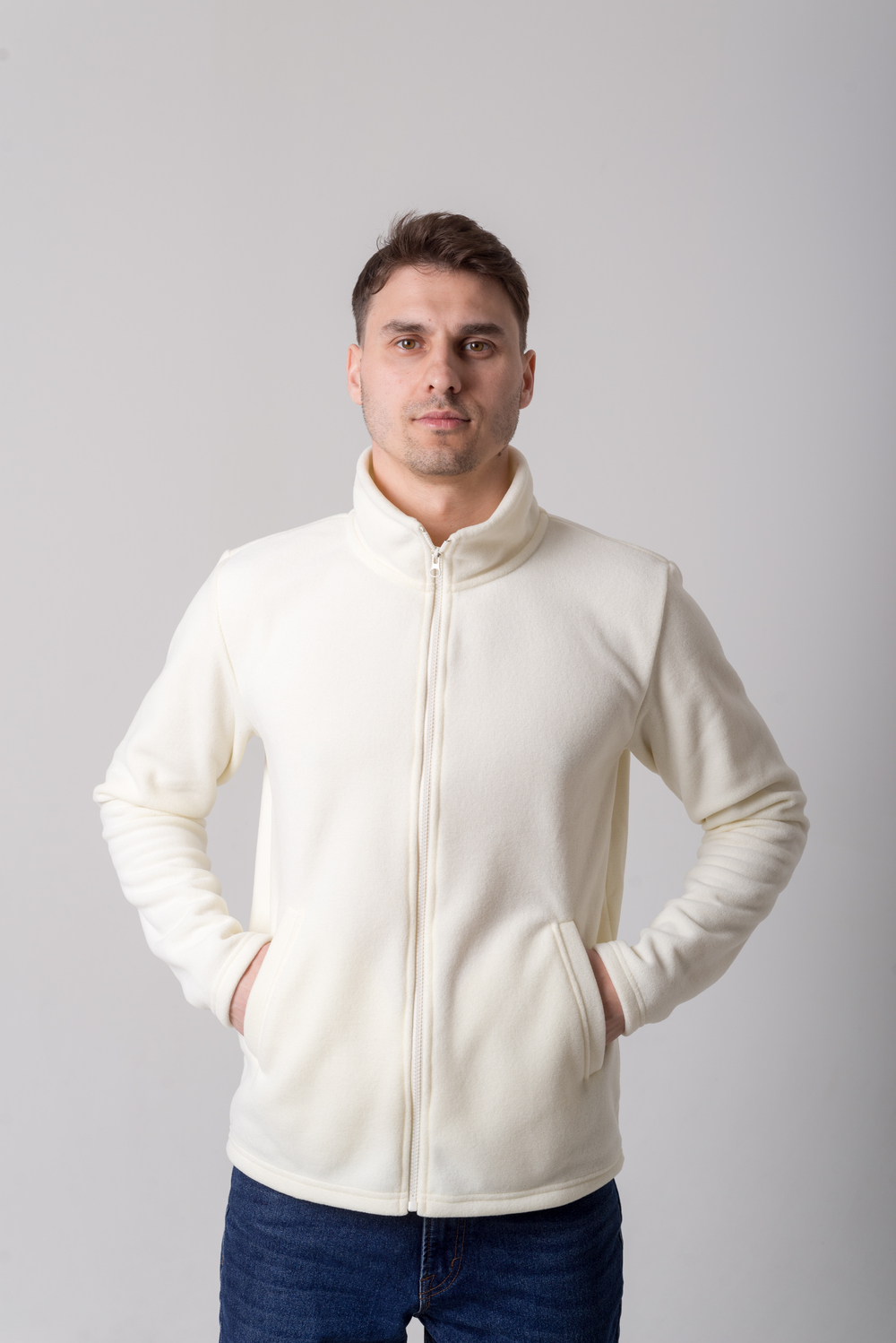 Молочна флісова кофта жіноча