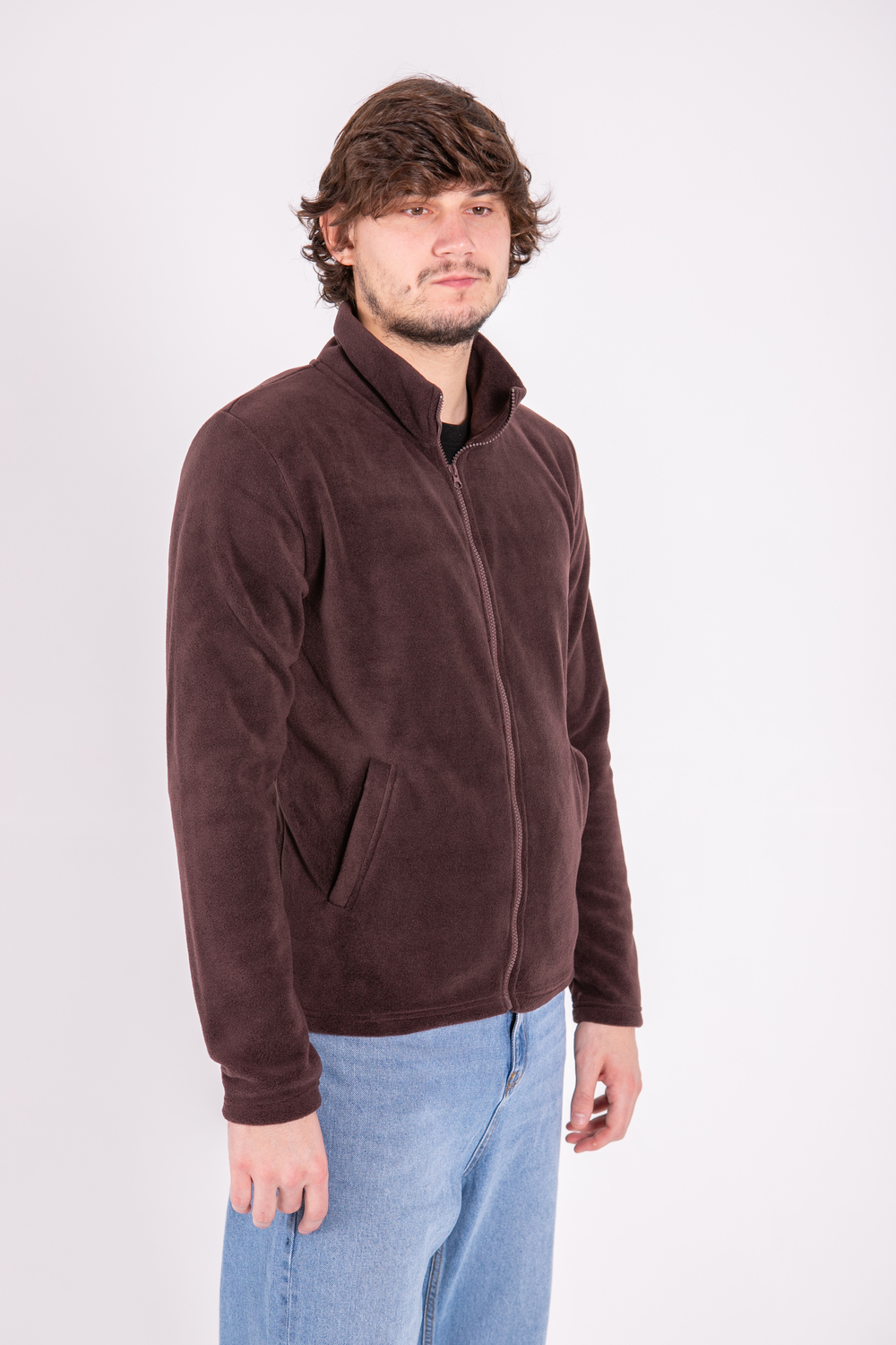 Коричнева флісова кофта унісекс
