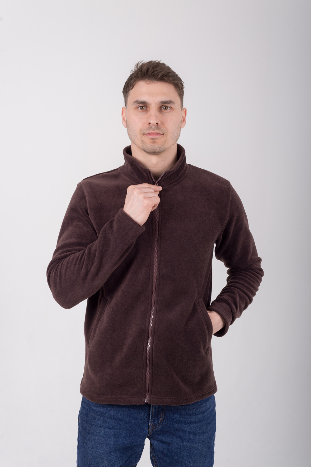 Коричнева флісова кофта унісекс