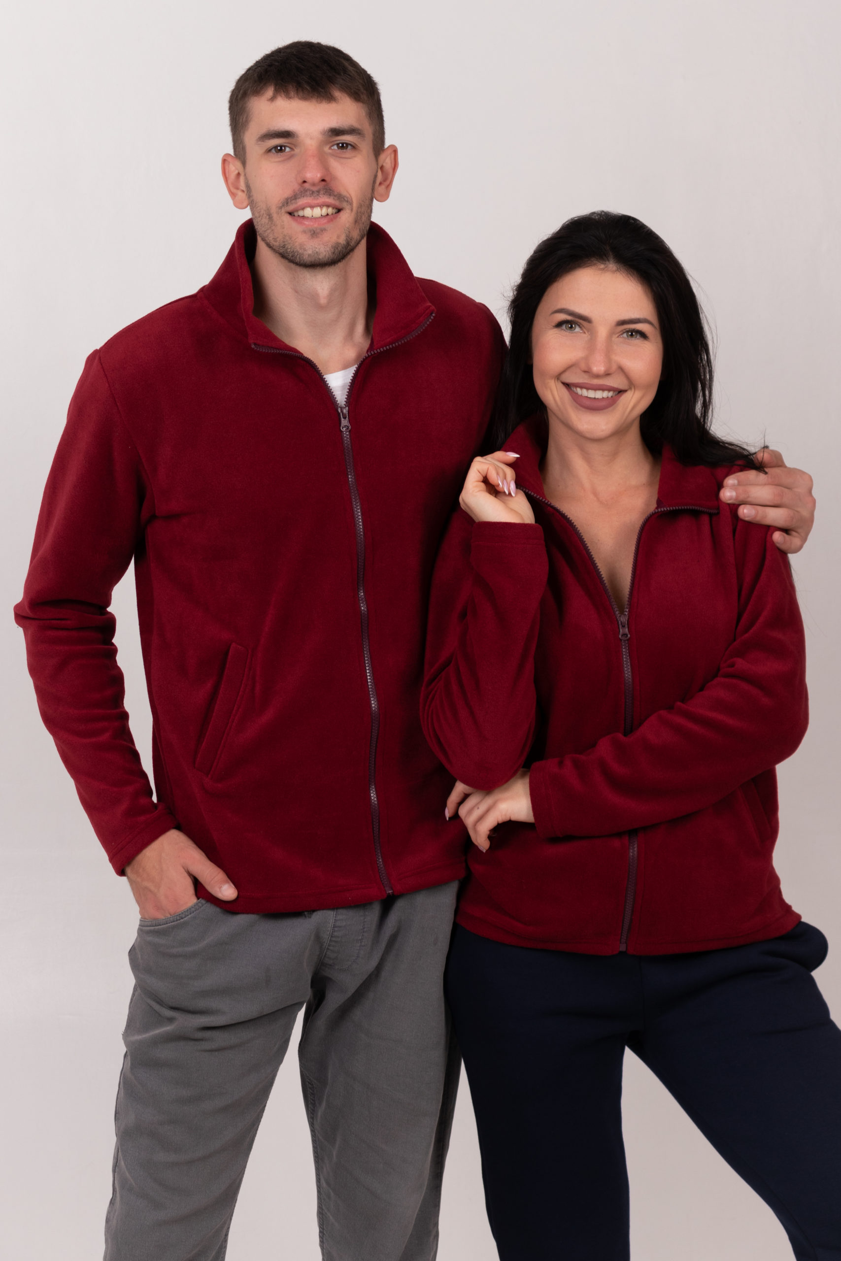 Бордова флісова кофта жіноча