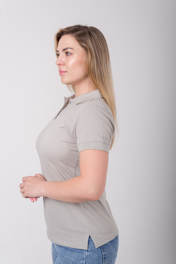 Сіра футболка поло жіноча PREMIUM