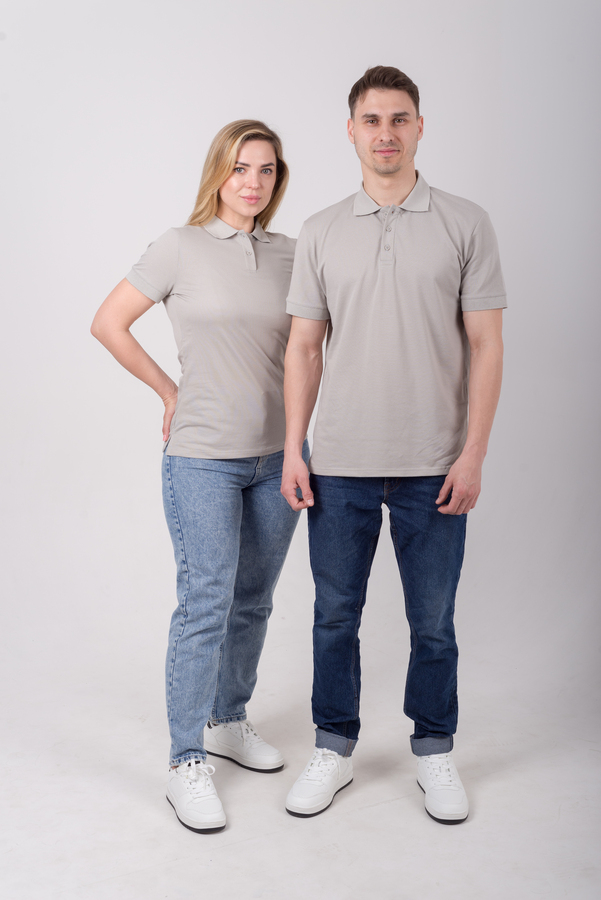 Сіра футболка поло жіноча PREMIUM