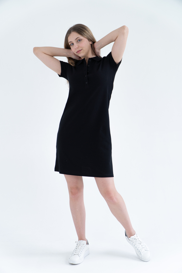 Чорна сукня поло ТРАПЕЦІЯ