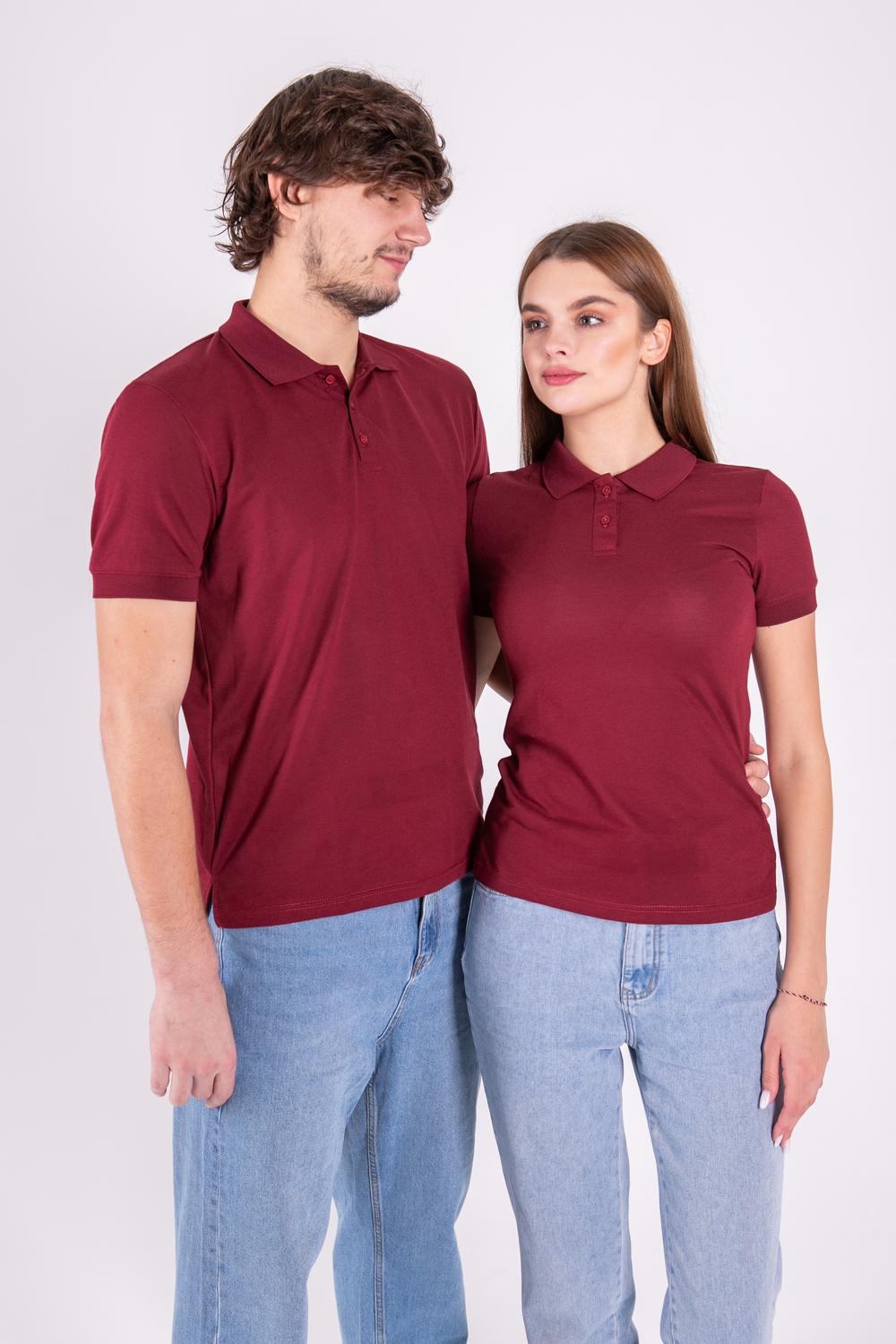 Бордова футболка поло жіноча OXFORD