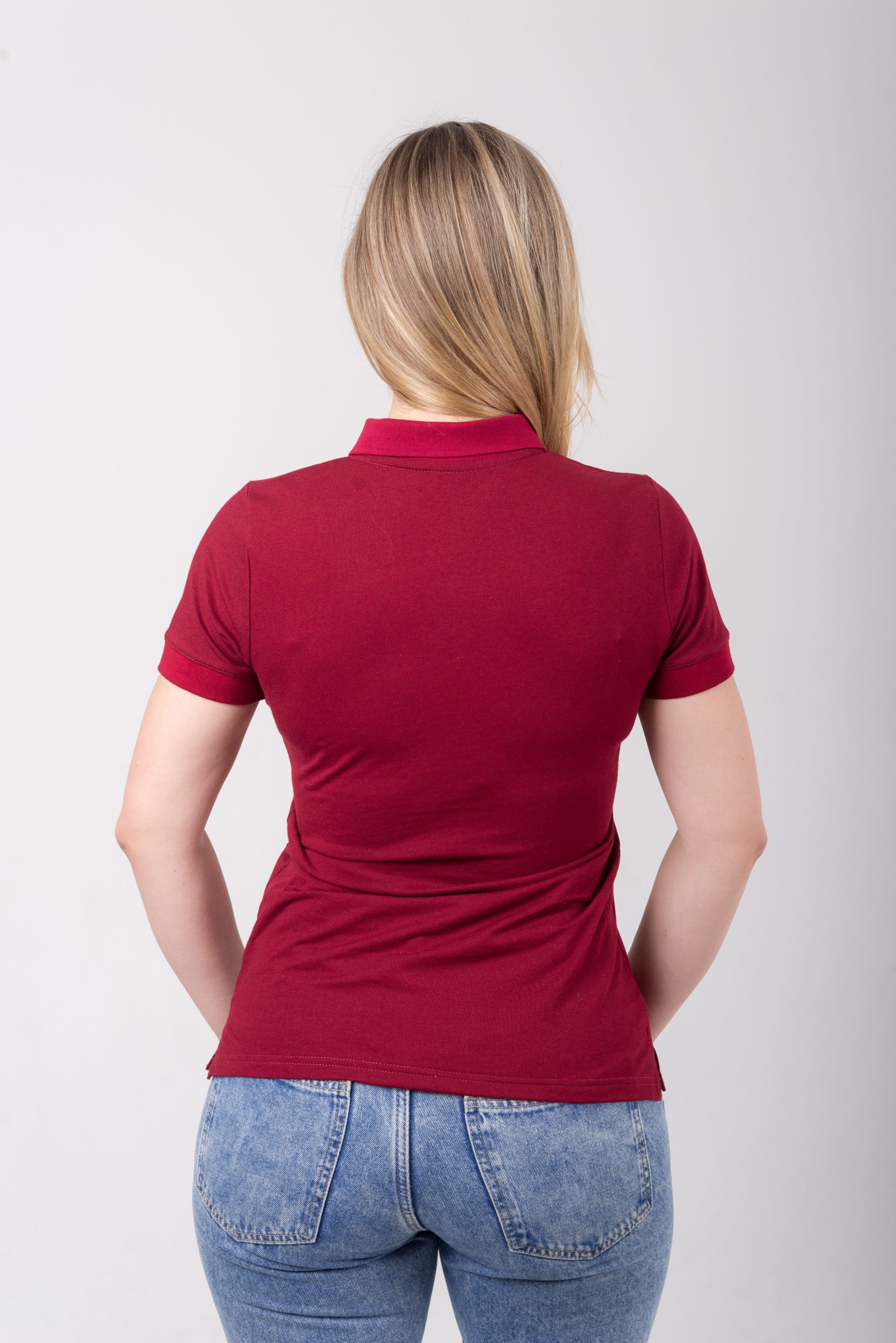 Бордова футболка поло жіноча OXFORD