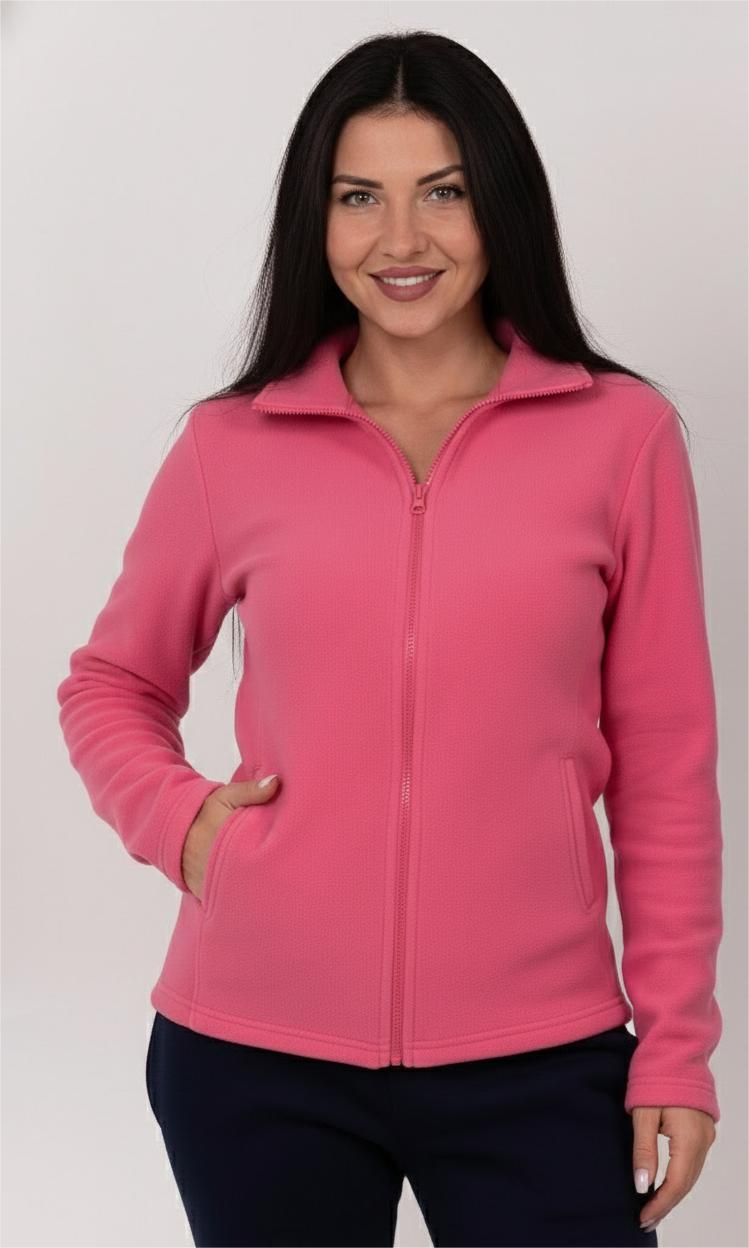 Рожева флісова кофта жіноча