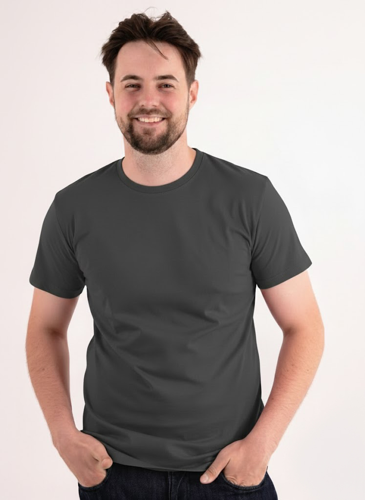 Темно-сіра футболка базова чоловіча