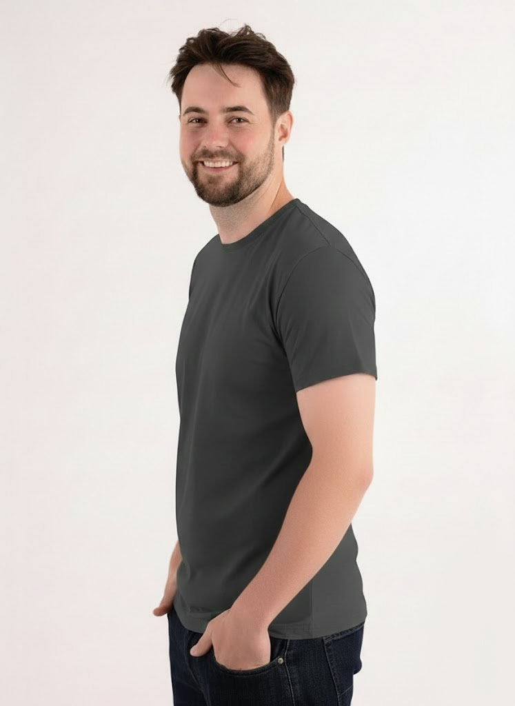 Темно-сіра футболка базова чоловіча